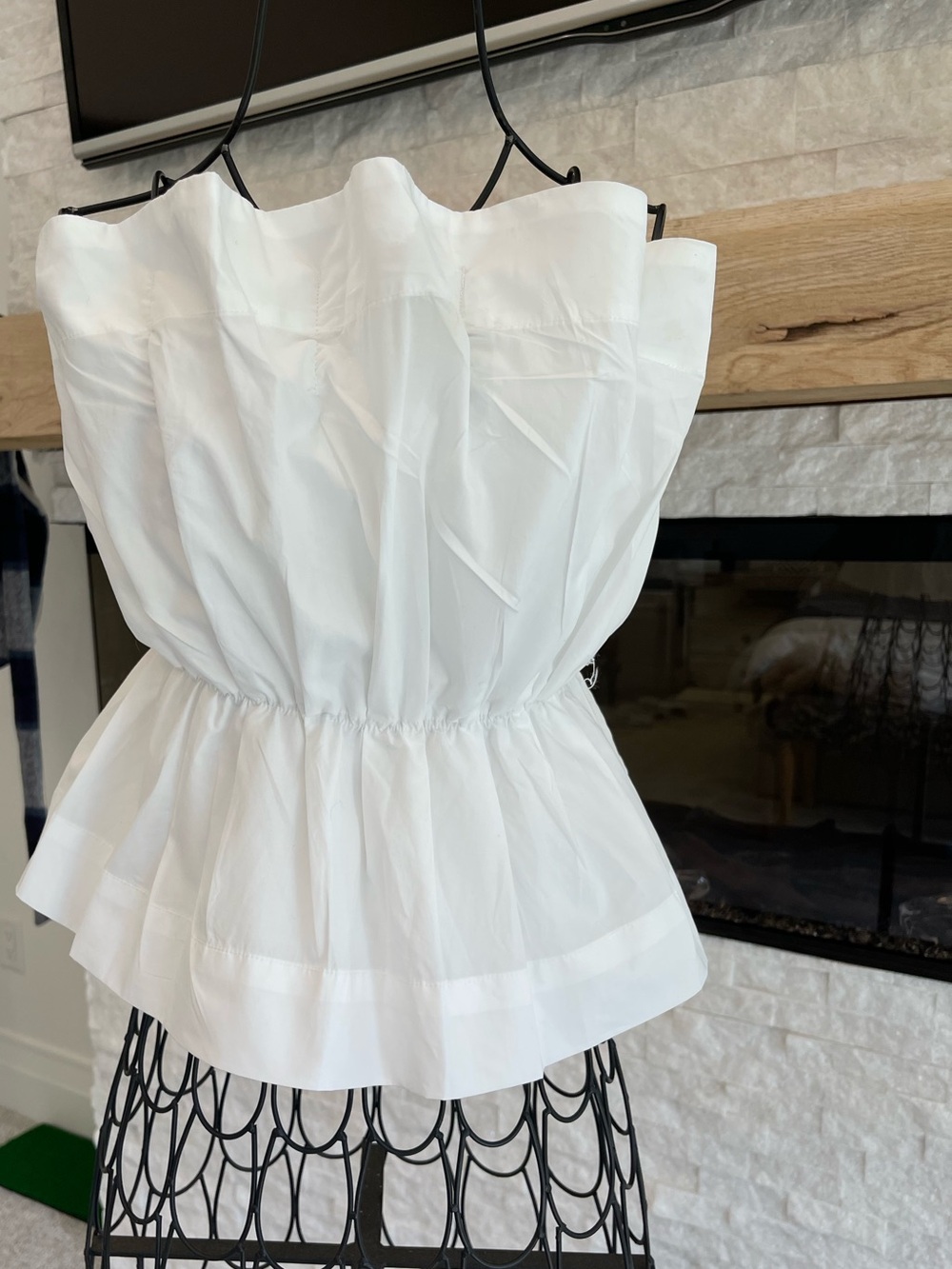 New with Tags!  Anthropologie White Strapless Peplum Camisole